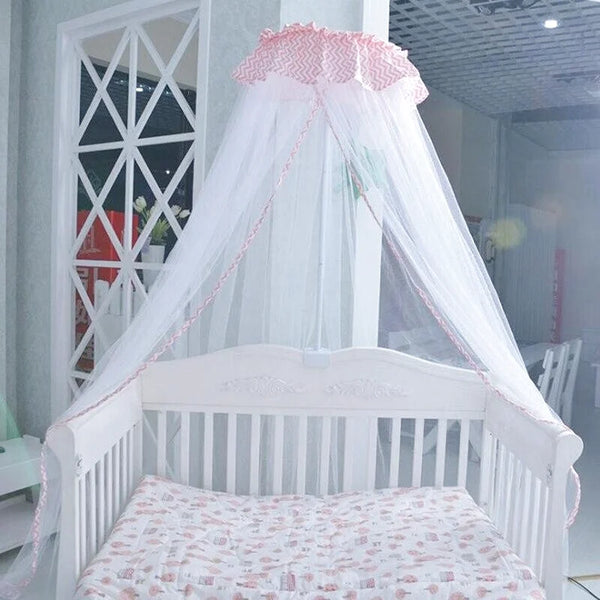 Ciel De Lit Bebe Blanc Et Rose